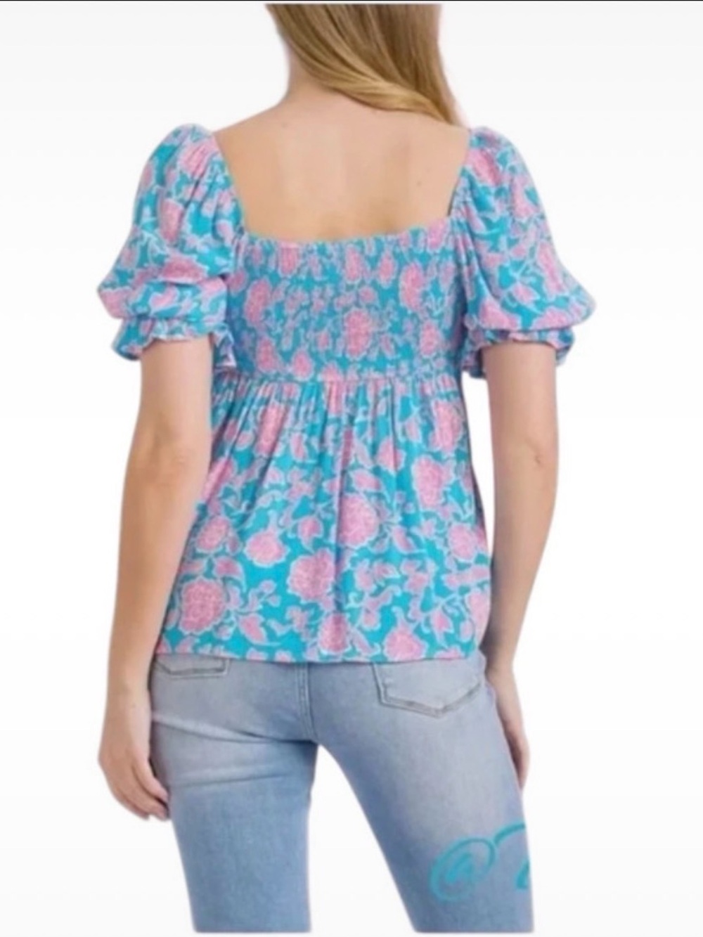 PROMESA vibrant floral print top S M L - Picture 6 of 6